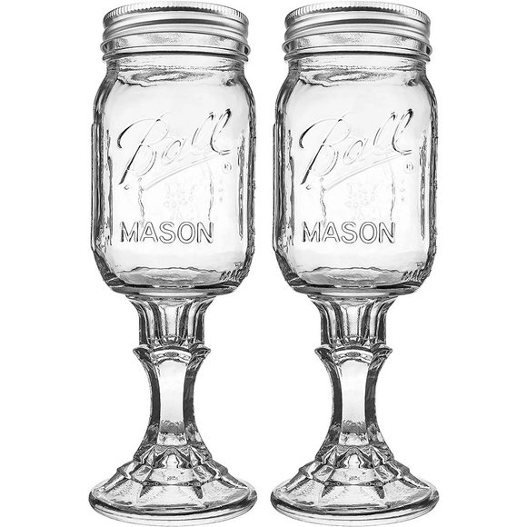 Ball Mason Jar Dining Ball Mason Jar Wine Glass Stem Pedestal